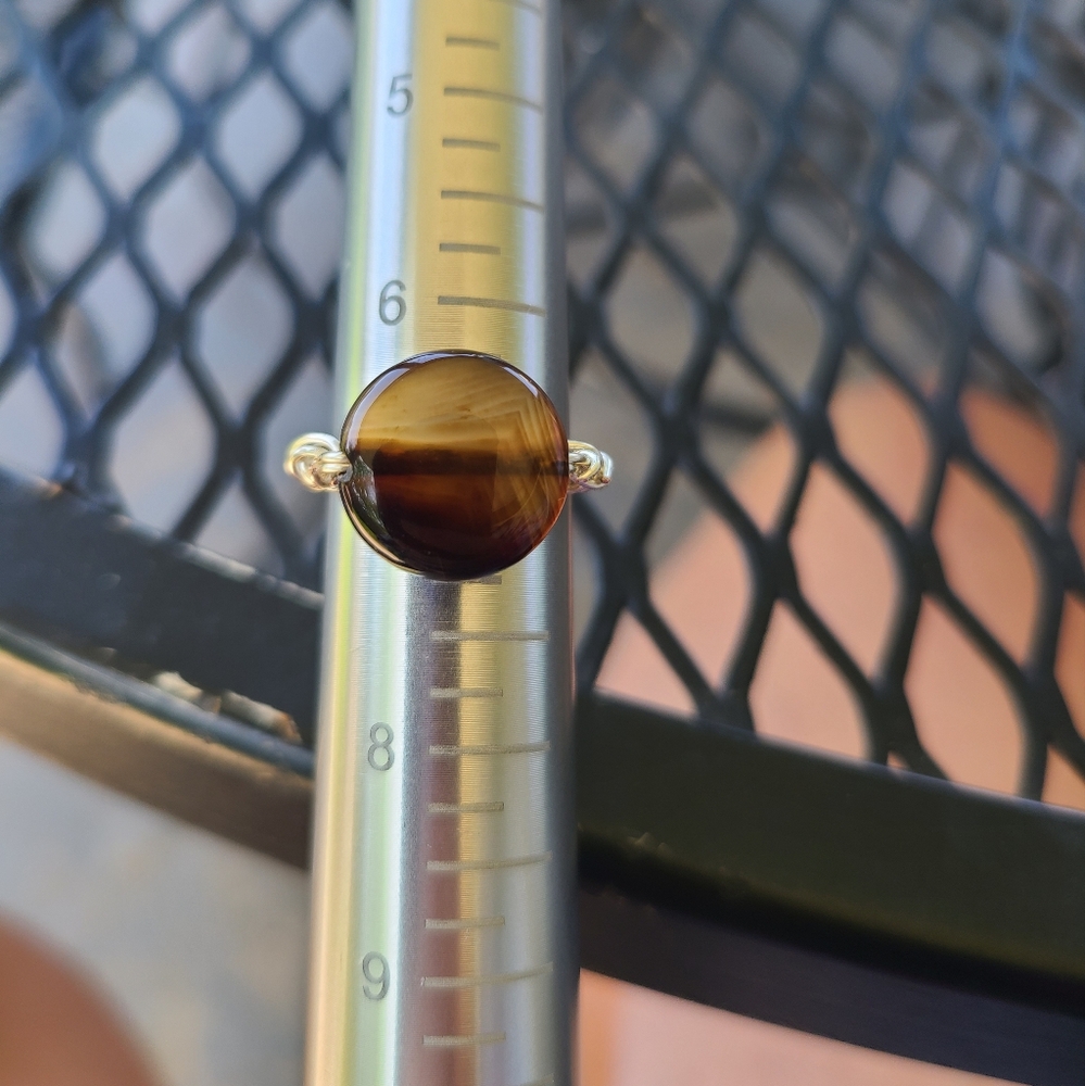 Hand wire wrapped agate ring